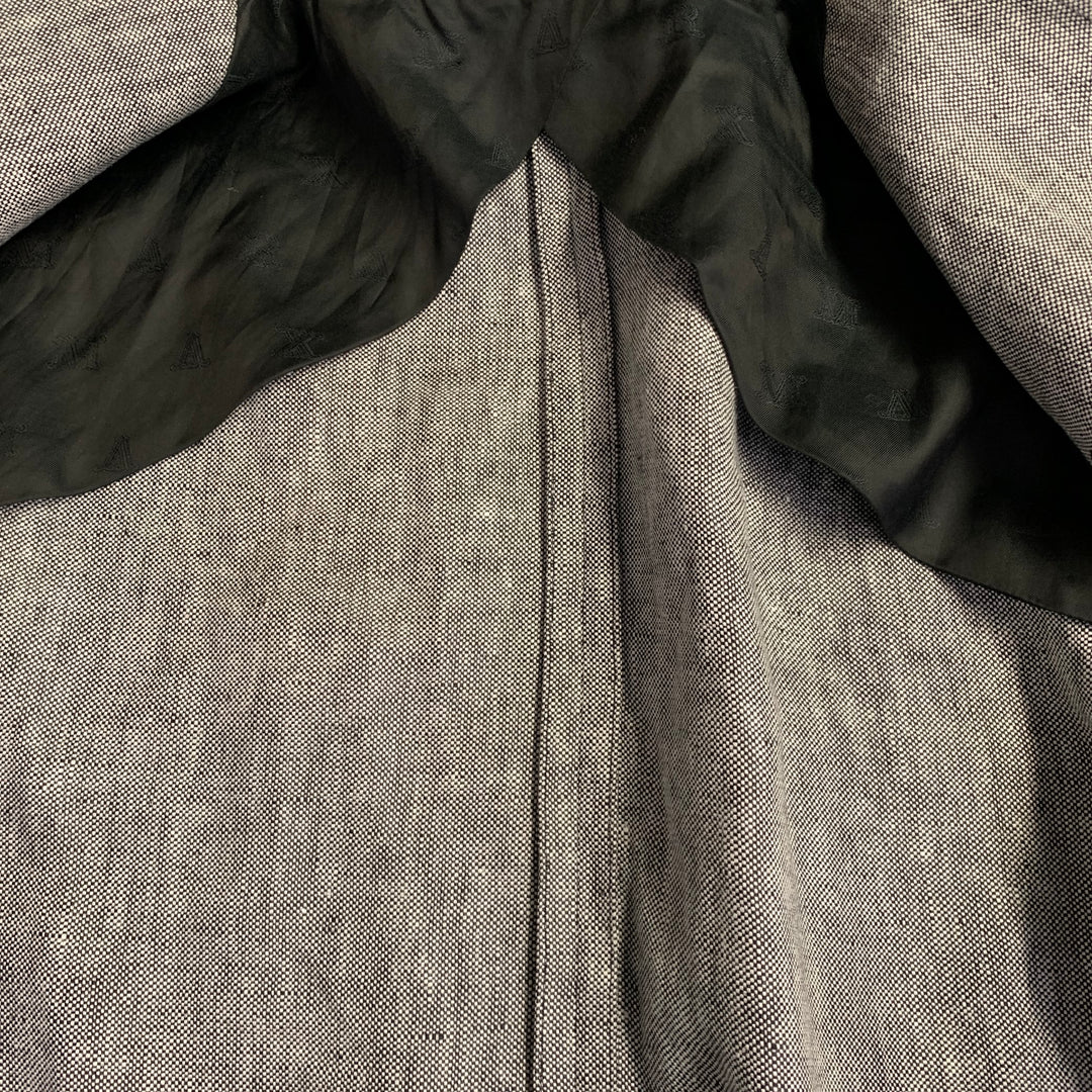 MAX MARA Size 12 Grey Heather Linen Notch Lapel Jacket Blazer