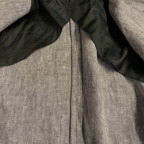 MAX MARA Taille 12 Veste Blazer en Lin Gris Chiné à Revers Cranté