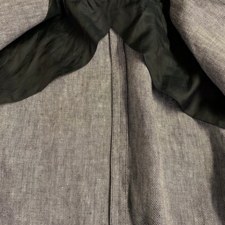 MAX MARA Size 12 Grey Heather Linen Notch Lapel Jacket Blazer