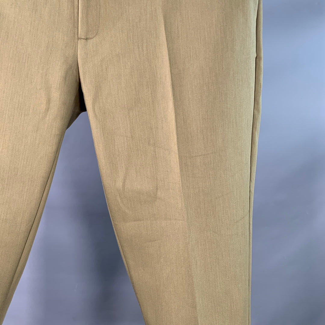 SEFR Size XXL Harvey Khaki Cotton Blend Flat Front Tapered Zip Fly Dress Pants