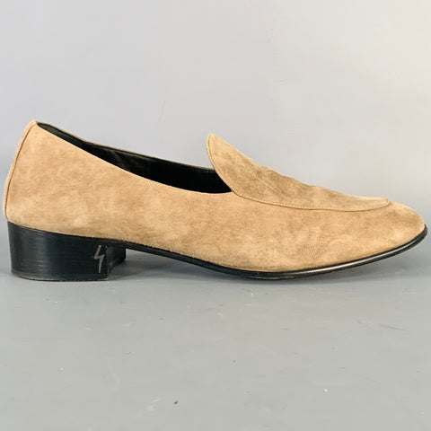 GIUSEPPE ZANOTTI Size 11 Camel Suede Slip On Loafers