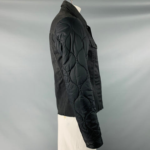 UNDERCOVERISM Size L Black Cotton Nylon Quilted Sleeves Trucker Jacket