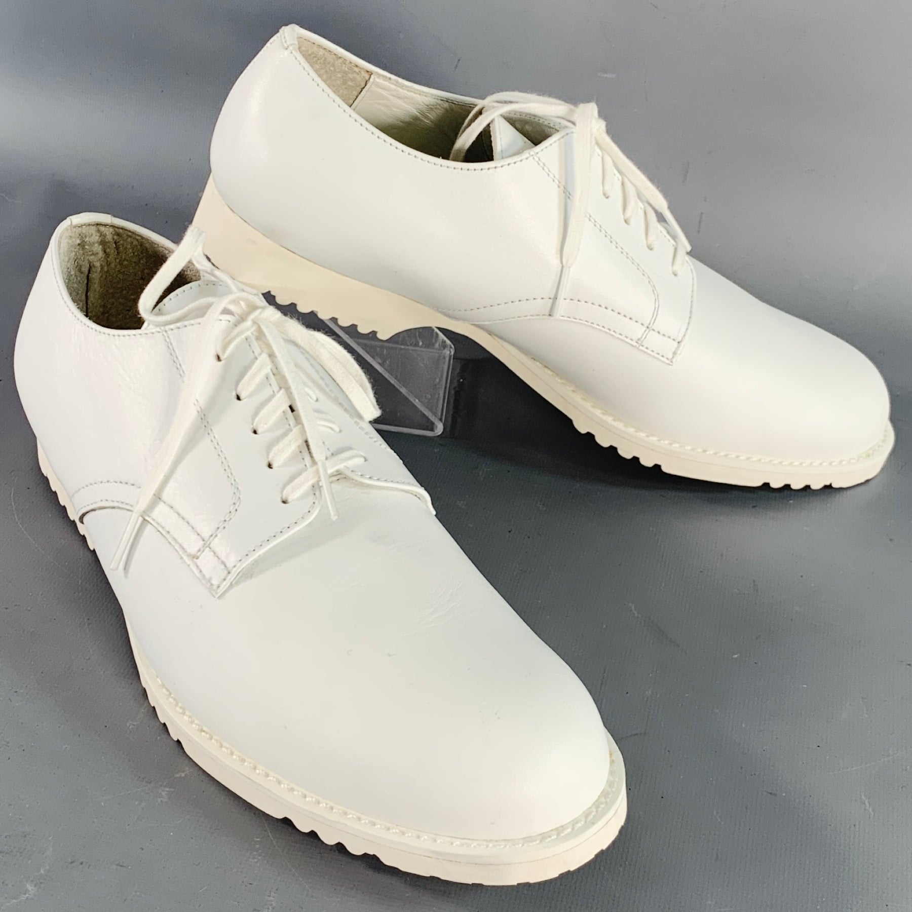 COMME des GARCONS Size 6.5 White Leather Lace-Up Shoes White Goodyear Leather Lace-Up Shoes – COMME des GARÇONS  main image 3