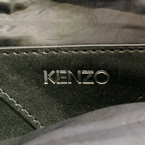 KENZO Yellow Black Logo Nylon Leather Double Zipper Belt Bag