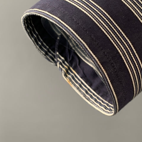 DOLCE & GABBANA Size S Navy White Stripe Cotton One Pocket Long Sleeve Shirt