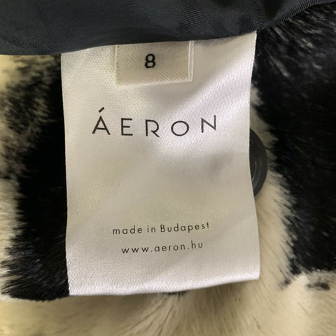 AERON Size 8 Black White Viscose Plaid Mini Mini Skirt