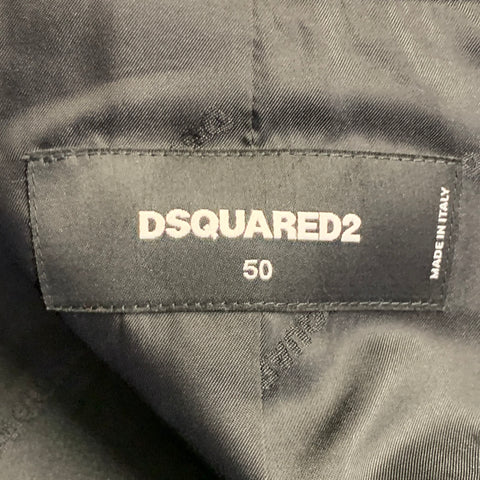 Veste Sport DSQUARED2 Taille 40 Carreaux Écossais Noirs, Verts et Marine en Laine avec Fermetures Éclair