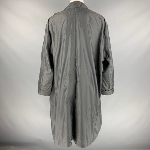 VINTAGE Size M Grey Polyester Windbreaker Coat
