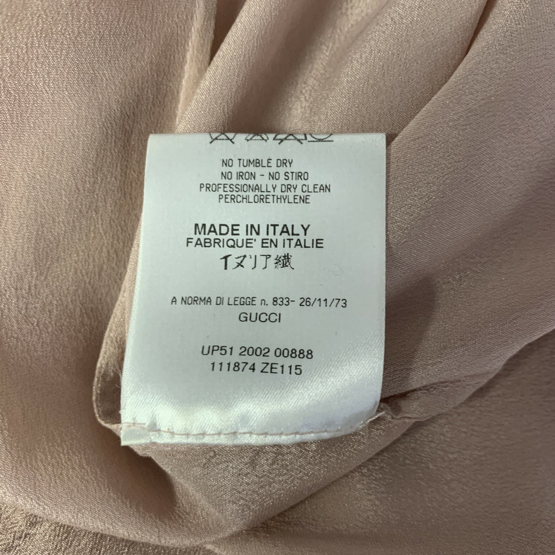 GUCCI Size M Taupe Silk Blouse