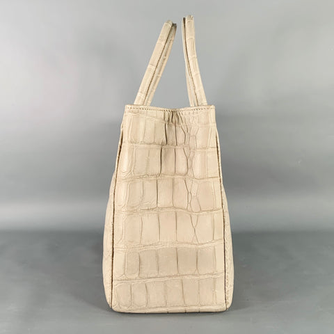 GIOSA Grey Crocodile Leather Tote Handbag