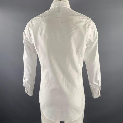 BOGLIOLI Size S White Cotton Cutaway Collar Long Sleeve Shirt