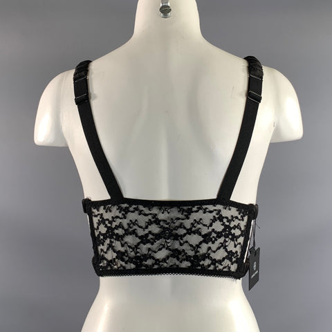 ANINE BING Size S Black Polyamide Lace Bralette Lingerie
