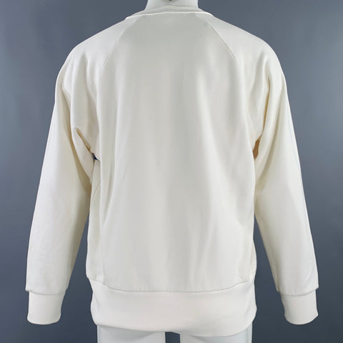 GIVENCHY Size S Cream Red Cotton -GV World Tour- Graphic Sweatshirt