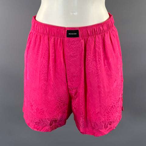 BALENCIAGA Size 34 Pink Viscose Jacquard Pajama Set