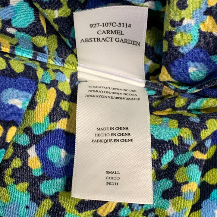 RAILS Size S Carmel Black Green Yellow Rayon Blend Floral Cutout Midi Dress