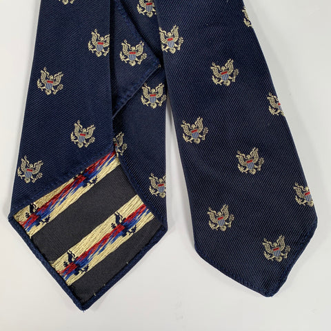 RRL by RALPH LAUREN Navy Red  Silver Silk Tie