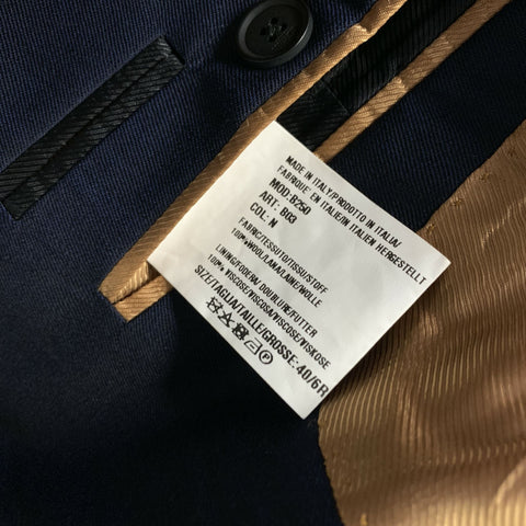 PAUL SMITH Chest Size 40 Blue Navy Color Block Wool Notch Lapel Sport Coat