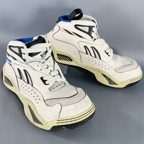 HED MAYNER x REEBOK Size 10 Blacktop White Black Color Block Leather Chunky Sole Sneakers