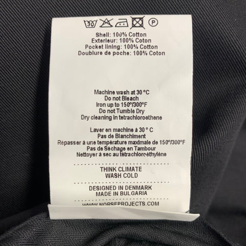 NORSE PROJECTS Size 30 Black Twill Cotton Flat Front Dress Pants