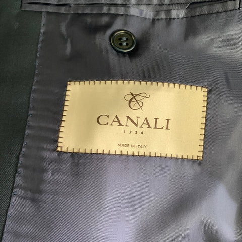 CANALI Chest Size 42 Navy Solid Wool Notch Lapel 36 29 Suit