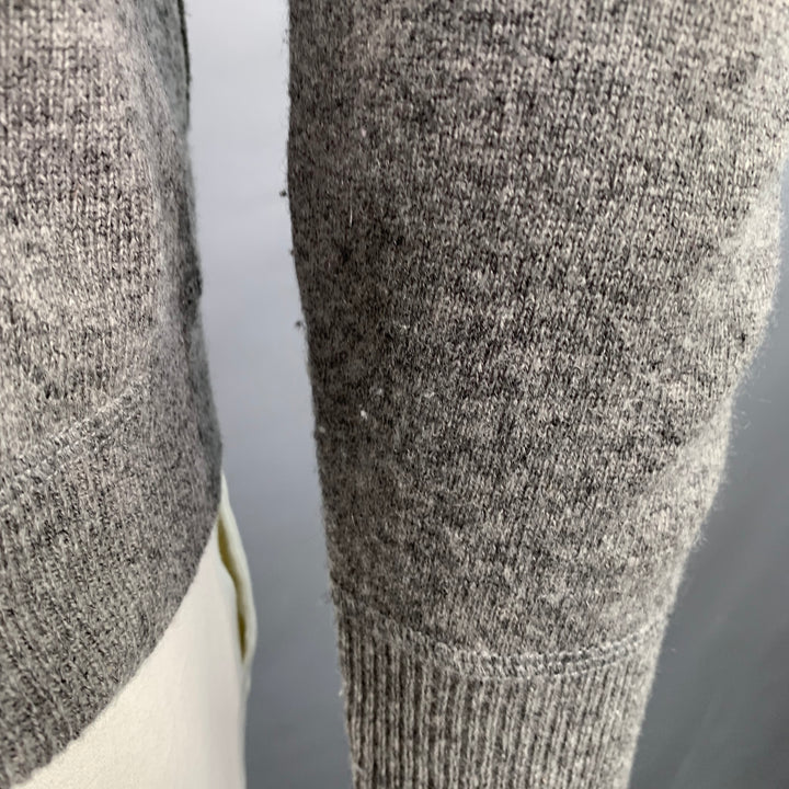 HARTFORD Size L Grey Heather Wool Cashmere Hoodie Cardigan