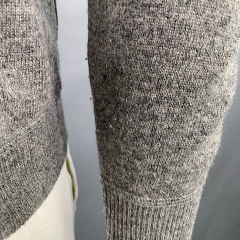 HARTFORD Size L Grey Heather Wool Cashmere Hoodie Cardigan