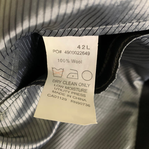 CALVIN KLEIN Chest Size 42 Black Wool Notch Lapel 36 32 Tuxedo