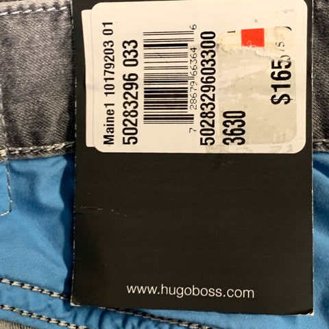 BOSS by HUGO BOSS Size 36 Grey Cotton Blend Straight Five Pockets Jeans