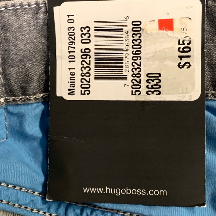 BOSS by HUGO BOSS Size 36 Grey Cotton Blend Straight Five Pockets Jeans
