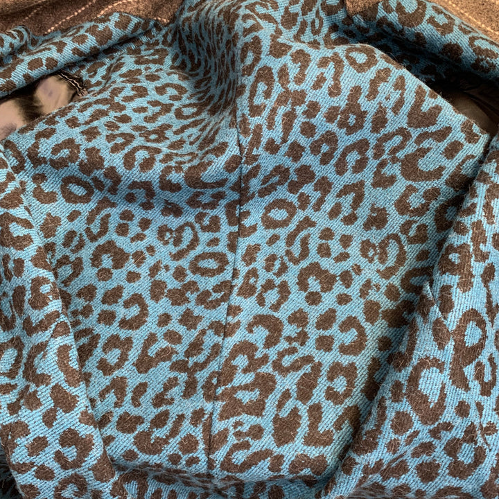 PAUL SMITH Size 38 Grey Chalkstripe Wool Blend Notch Lapel Coat