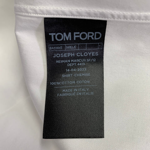 TOM FORD Size M White Cotton French Cuffs Long Sleeve Shirt