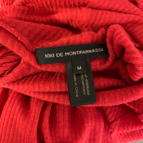 KIKI DE MONTPARNASSE Size M Red Modal & Cashmere Ribbed Pullover Womens