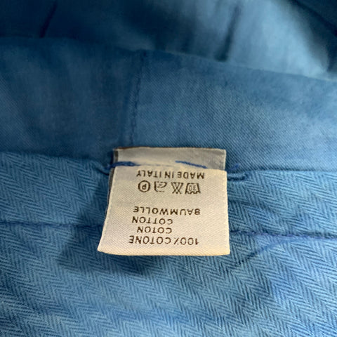LANVIN Size 32 Blue Solid Cotton Tapered Casual Pants