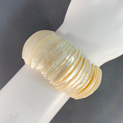 Bracelet élastique vintage en nacre