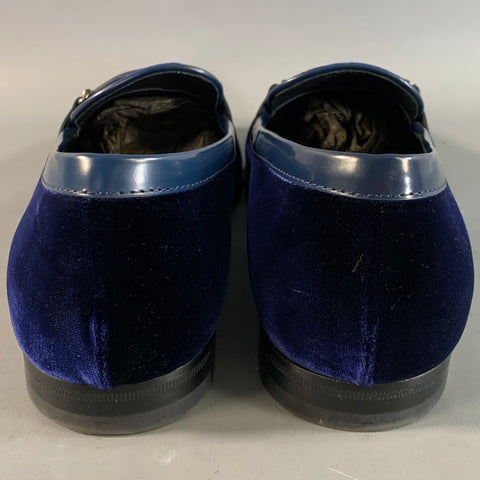 TOD'S Size 8.5 Blue Royal Blue Velvet Moccasin Loafers