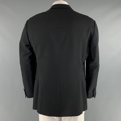 ARMANI COLLEZIONI Size 44 Black Solid Wool Tuxedo Sport Coat