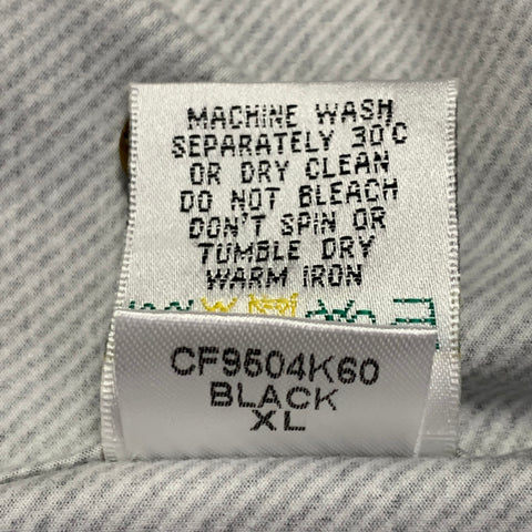 BUGATCHI Size XL Black Grey Diagonal Stripe Cotton Blend Long Sleeve Shirt