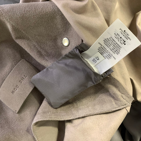 THE ROW Size 42 Beige Suede Zip Up Jacket