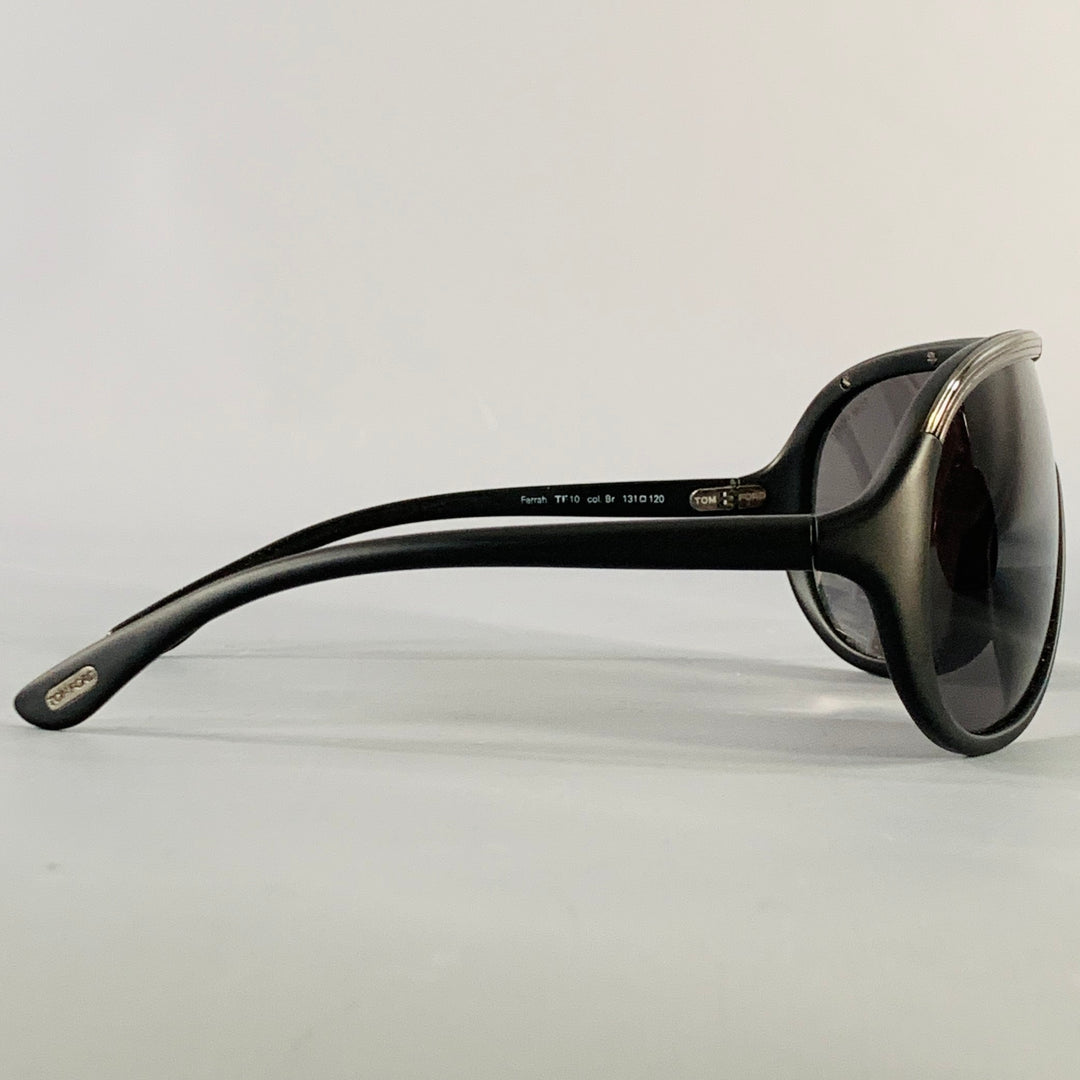 TOM FORD Farrah Black Silver Acetate Shield Sunglasses – Sui  display picture 3