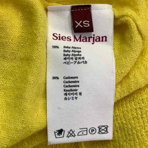 SIES MARJAN Size XS Yellow Alpaca Cashmere Knit Turtleneck Pullover