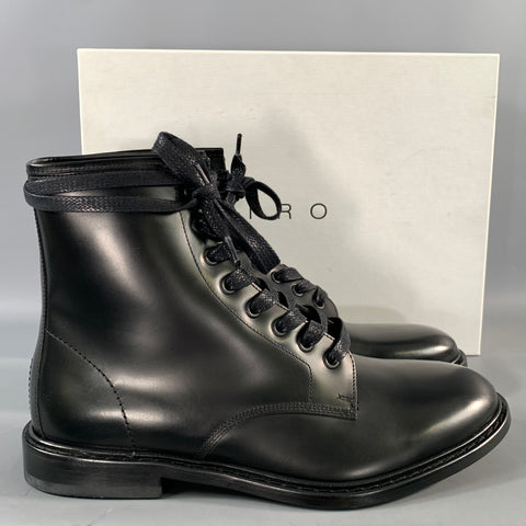 IRO Size 9 Black Leather Lace Up Boots