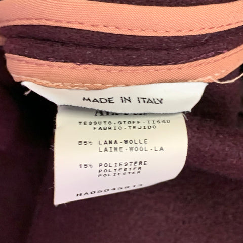 MOSCHINO Size 8 Pink Maroon Wool Blend Woven Bow Snaps Jacket Blazer