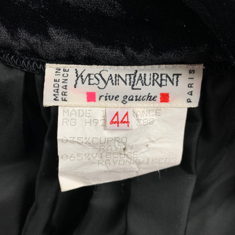 YVES SAINT LAURENT Size 8 Black Rayon Blend Pleated Long Skirt