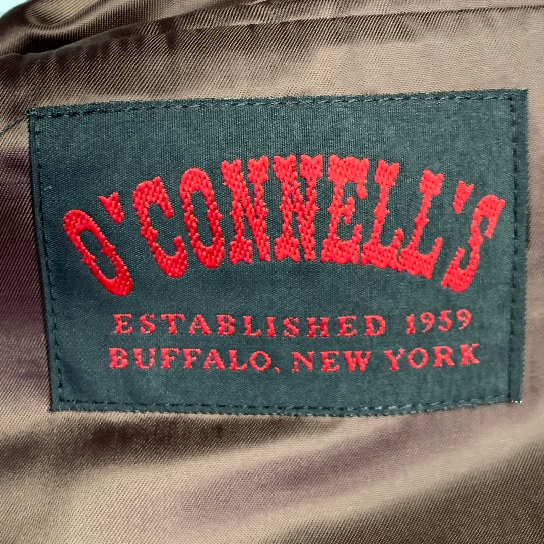 O'CONNELL'S Size 42 Long Brown Beige Herringbone Wool Sport Coat
