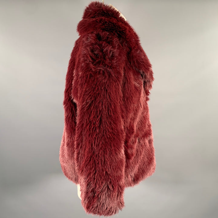 MICHAEL by MICHAEL KORS Size XS Burgundy Polyester Faux Fur Jacket