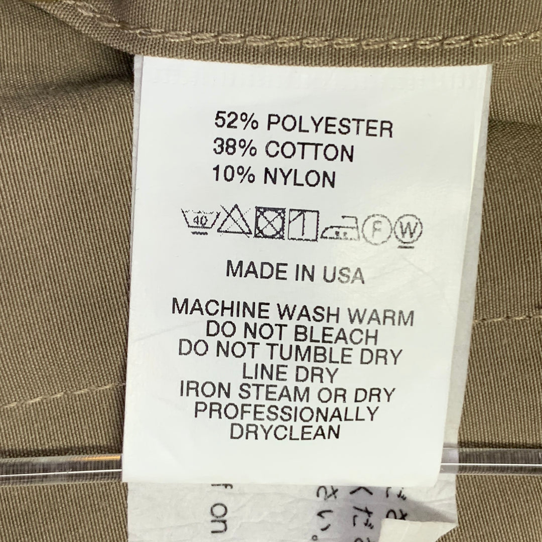 ENGINEERED GARMENTS Size L Khaki Polyester Blend Moleskin Patch Pockets Jacket