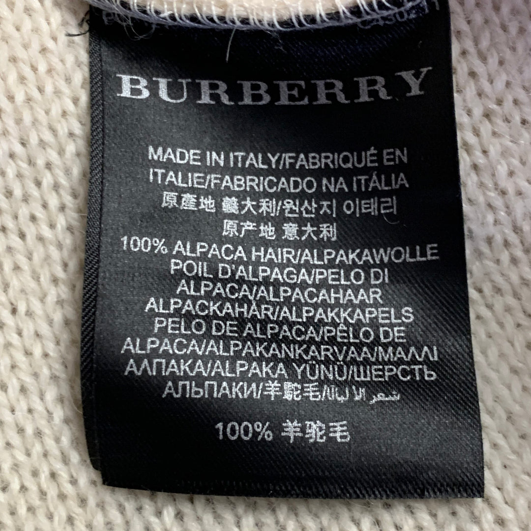 BURBERRY PRORSUM Size S Cream Knit Alpaca Crew Neck Pullover
