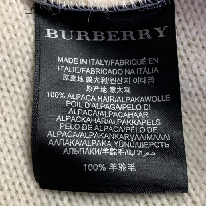 BURBERRY PRORSUM Size S Cream Knit Alpaca Crew Neck Pullover