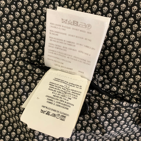 ALEXANDER MCQUEEN Chest Size 44 Black Grey Skulls Cotton Notch Lapel Sport Coat