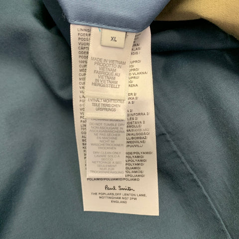 PAUL SMITH Size XL Green Olive Cotton Linen Patch Pockets Jacket